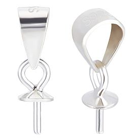 20шт. 925 подвески из стерлингового серебра, держатели чашки, за половину пробурено бисера