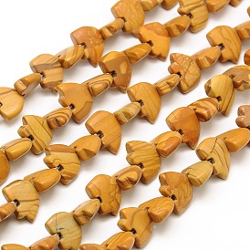 White Bear Natural Picture Jasper Beads Strands, 10.5x14~15x6~7mm, Hole: 1mm, about 39pcs/strand, 14 inch