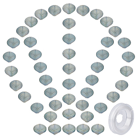 100Pcs Shell Shape Frosted Electroplate Glass Beads, with 10.93 Yards Elastic Thread for DIY Stretch Bracelets Making Kits