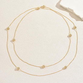 Минималистичные ожерелья из цельнолитой круглой полой цепочке из звеньев для многослойного ношения и особых случаев