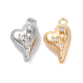 Латунные микро проложить кубического циркония подвески, без кадмия, без никеля и без свинца, сердце прелести