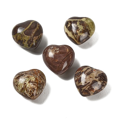 Natural Crazy Agate Heart Love Stone, Healing Pocket Palm Stone for Reiki Balancing