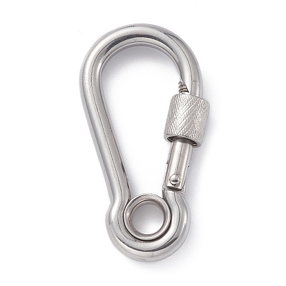 304 Брелоки карабин винтовые с замком из нержавеющей стали, для изготовления ожерелий