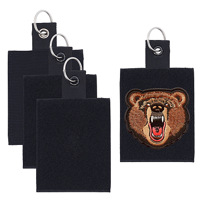 Прямоугольная нейлоновая тактическая нашивка MOLLE, Панель-адаптер на липучке для нашивок., с железным кольцом