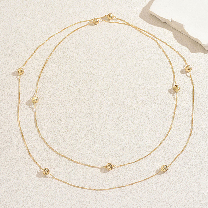 Минималистичные ожерелья из цельнолитой круглой полой цепочке из звеньев для многослойного ношения и особых случаев