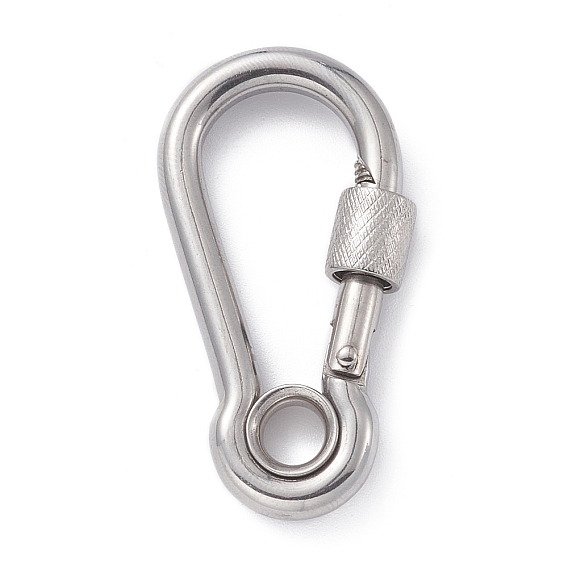 304 Брелоки карабин винтовые с замком из нержавеющей стали, для изготовления ожерелий