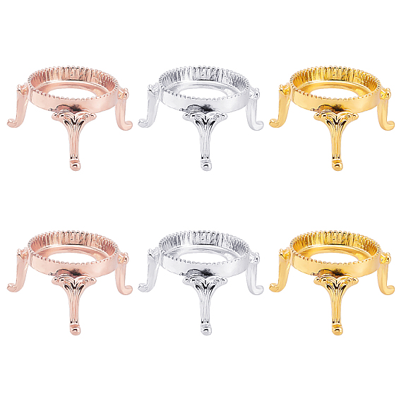 6Pcs 3 Colors Alloy Display Holder, for Crystal Ball