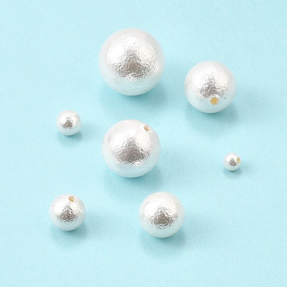 Гальванизированные бусины из ракушек-жемчужин, половине просверлил, круглые, 
