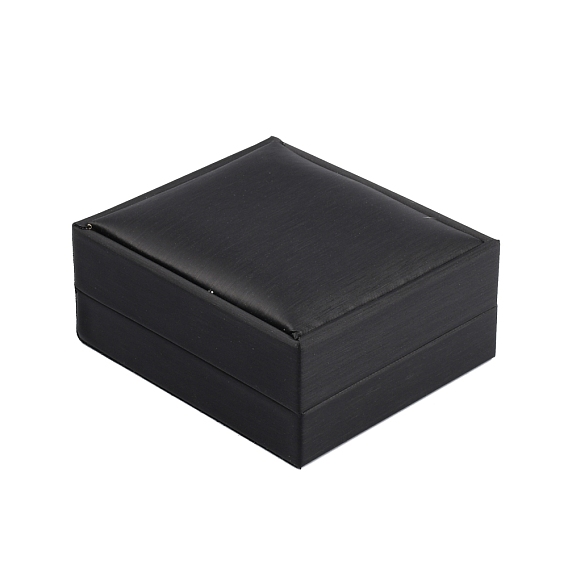 PU Leather Pendant Box, with Foam Mat, Rectangle