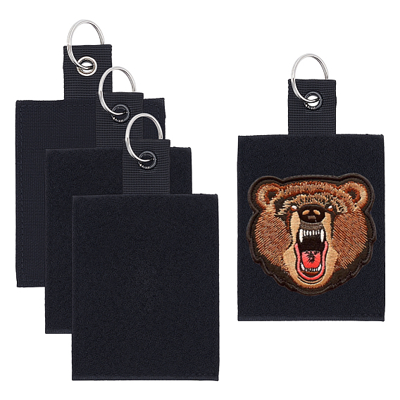 Прямоугольная нейлоновая тактическая нашивка MOLLE, Панель-адаптер на липучке для нашивок., с железным кольцом