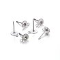304 Stainless Steel Stud Earring Findings, with Loop, Flat Round