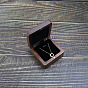 Wooden Necklace Storage Boxes, with Magnetic Flip Cover & Velvet Inside, Square