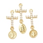 Латунные микропаве прозрачные подвески с фианитом, стойки покрытие, долговечный, без свинца и без кадмия, крестик