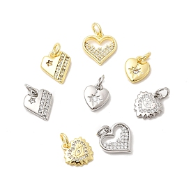 Латунные микро проложить кубического циркония прелести, сердце, долговечный, стойки покрытие, с целью перехода в кольце