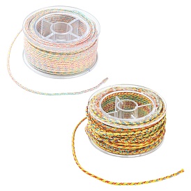 2 rouleaux 2 couleurs cordon tressé en nylon à nœud chinois, cordon de bijoux en nylon pour la fabrication de bijoux