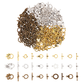 150шт. 15 стили латунные застежки-тоглы, разнообразные