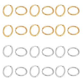 12пары 2 цвета 202 серьги-кольца из нержавеющей стали, гипоаллергенные серьги, с 316 хирургическими штифтами из нержавеющей стали