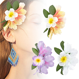 3шт. 3цветные тканевые заколки-крокодилы для волос, цветок