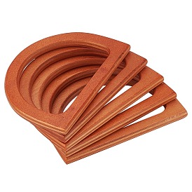 Wooden D Shape Handles Replacement, for Handmade Bag Handbags Purse Handles