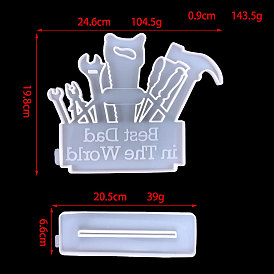 Father's Day Tools Pattern Silicone Display Molds, Resin Casting Molds, for UV Resin, Epoxy Resin Craft Making
