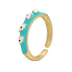 Gold-plated Demon Eye Ring for Women - Unique and Stylish Oil Drip Design