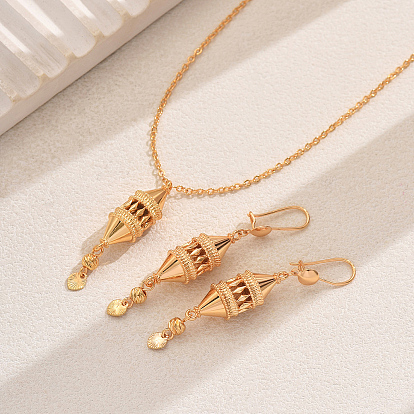 Комплект из геометрических винтажных латунных ожерелий и серег с кисточками для повседневных женских вечеринок