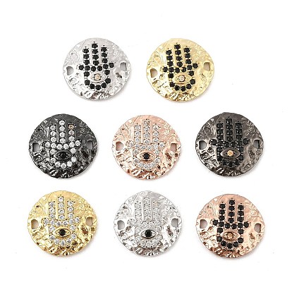 Латунный микропаве кубический циркониевый диск с подвесками в виде руки хамса, стойки покрытие, долговечный, без свинца и без кадмия