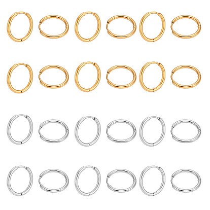12пары 2 цвета 202 серьги-кольца из нержавеющей стали, гипоаллергенные серьги, с 316 хирургическими штифтами из нержавеющей стали