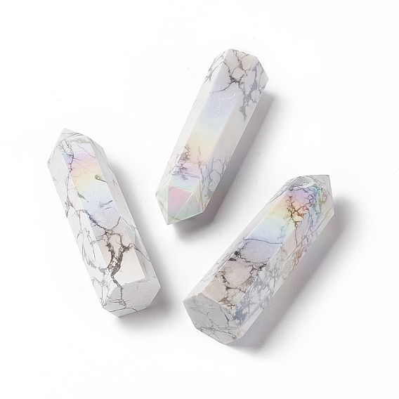 Ab цветное покрытие натуральный драгоценный камень украшение дисплея, исцеляющие каменные палочки, для рейки чакра медитативная терапия decos, шестиугольная призма/пуля