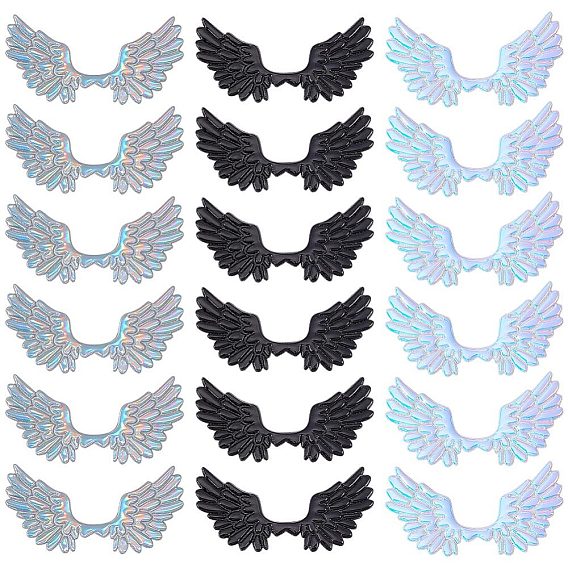 Ahademaker 60шт 3 цвета искусственная кожа украшения аксессуары, рельефное ангельское крыло