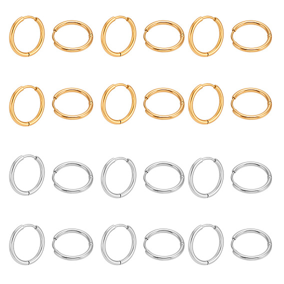 12пары 2 цвета 202 серьги-кольца из нержавеющей стали, гипоаллергенные серьги, с 316 хирургическими штифтами из нержавеющей стали