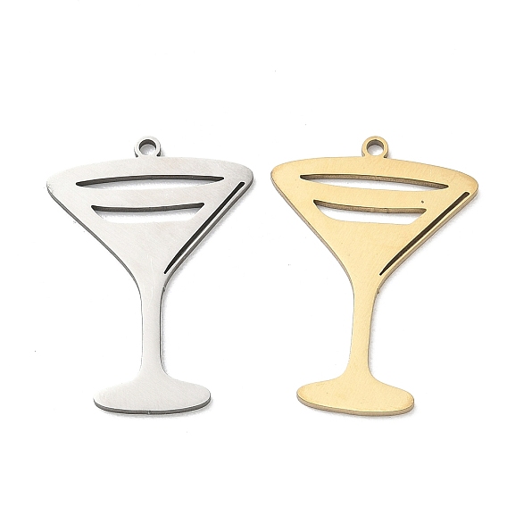 201 Stainless Steel Pendants, Goblet Charms, Laser Cut