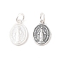 999 овальная подвеска из чистого серебра с религиозными медальонами и соединительными кольцами