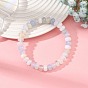 8MM Natural Banded Agate(Dyed & Heated) Rondelle Beaded Stretch Bracelets