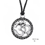 Chakra Alloy Pendant Necklaces, with Wax Rope Chain for Men Women