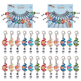 Кулон в горошек из сплава эмали со слоном замковые маркеры петель, маркер стежка с застежками из цинкового сплава