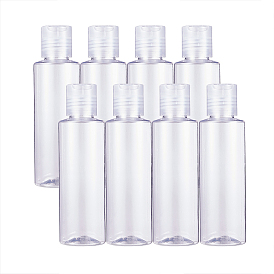 120 флаконы с дисковой крышкой прозрачные ПЭТ пластиковые, многоразовые бутылки, с крышками из полипропилена