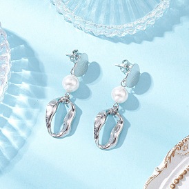 304 серьги-гвоздики из нержавеющей стали в виде самородков, с имитацией жемчуга