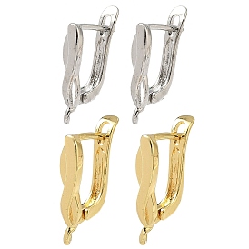 Латунная фурнитура для хооп серег, твист, без кадмия и без свинца, долговечный, стойки покрытие