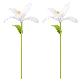 Искусственный цветок ручной работы из хлопка крючком, с железной проволокой, для украшения свадебного дома