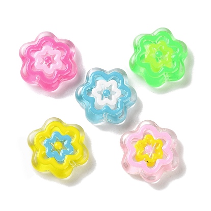 Стеклянные бусины, бусины ручной работы, с эмалью, цветок