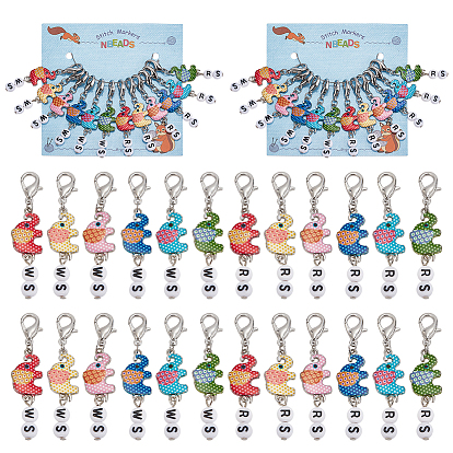 Кулон в горошек из сплава эмали со слоном замковые маркеры петель, маркер стежка с застежками из цинкового сплава