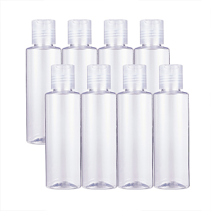 120 флаконы с дисковой крышкой прозрачные ПЭТ пластиковые, многоразовые бутылки, с крышками из полипропилена