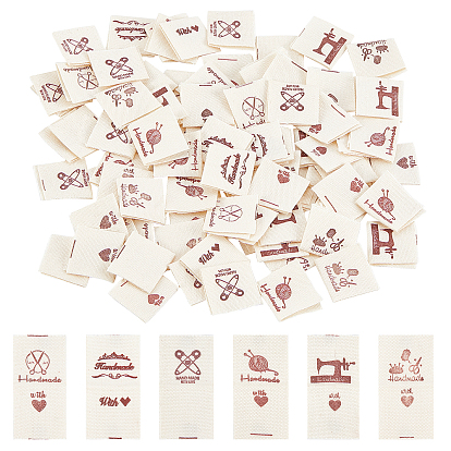 240 шт 6 стиль хлопчатобумажные швейные этикетки, тканевые этикетки, для шитья, вязание, ремесла, слово ручной работы