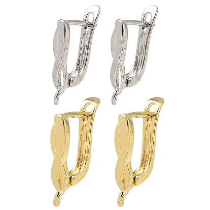 Латунная фурнитура для хооп серег, твист, без кадмия и без свинца, долговечный, стойки покрытие