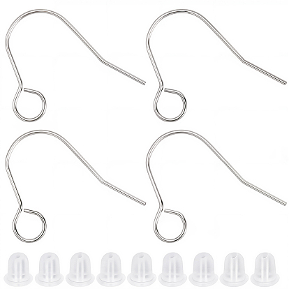 100 шт. 304 крючки для серег из нержавеющей стали, с 100 пластиковыми ушными гайками