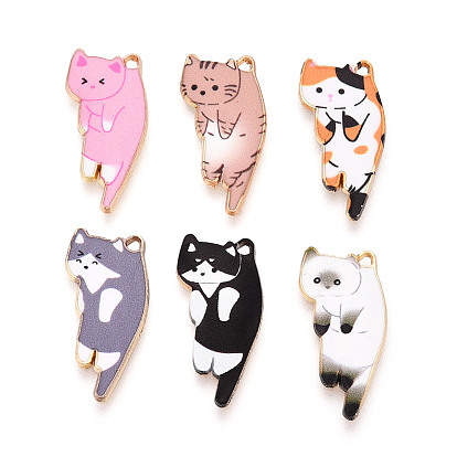 Подвески из эмали и сплава, с печататься, без кадмия, без никеля и без свинца, кошачье очарование, золотые