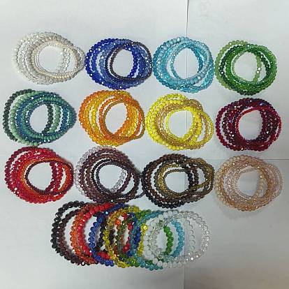 70 pcs 70 styles ensembles de bracelets extensibles en perles de verre, bracelets empilables pour femmes