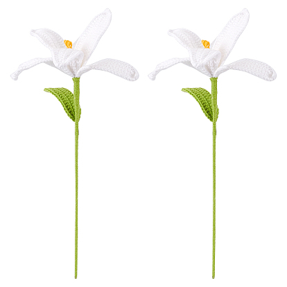 Искусственный цветок ручной работы из хлопка крючком, с железной проволокой, для украшения свадебного дома