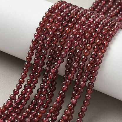 Гранат природный бисер нитей, круглые